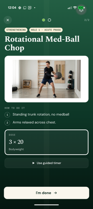 Golf Elbow Oracle, exercise move card