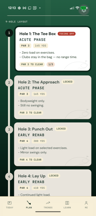 Golf Elbow Oracle, plan tab