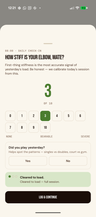 Tennis Elbow Oracle, stiffness calibration